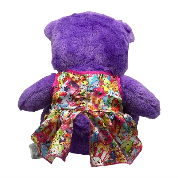 Build a Bear Shopkins Purple Plush Bear With Dress 17" - Picture 2 of 12